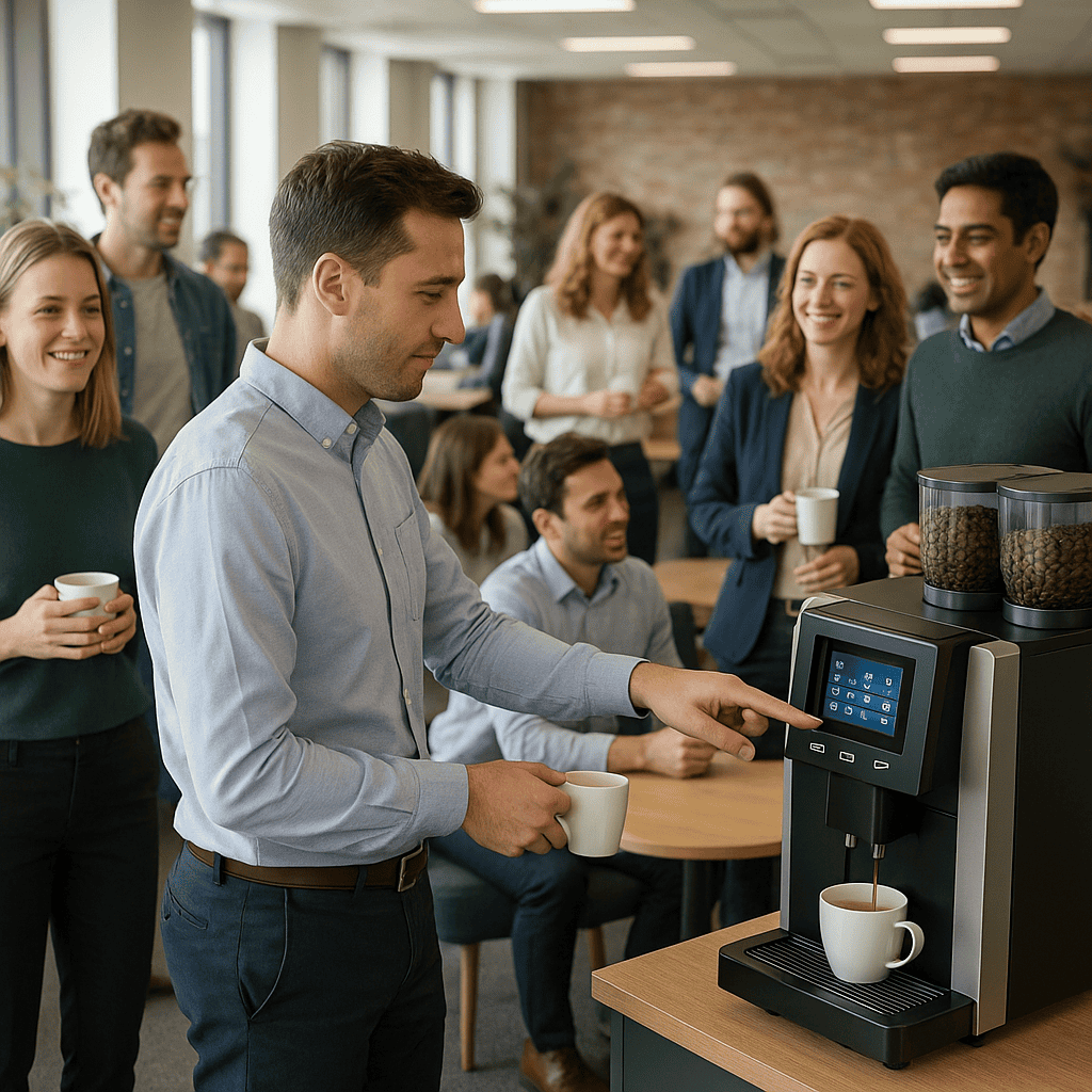 Easy to clean coffee machine for efficient office use
